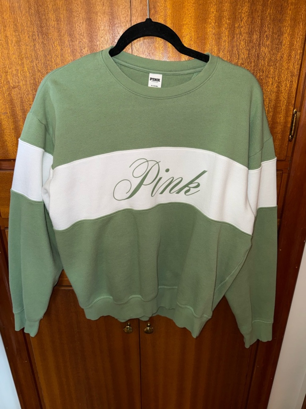 PINK Victoria's Secret Sage Green Crewneck Sweatshirt